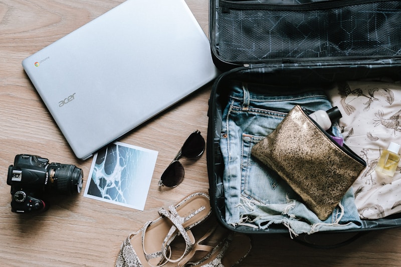 travel full time remote work laptop beach